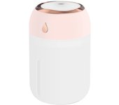 Humidifiers with Colorful Light for Small Room & Bedroom, 330ML Cool Mist Whisper-Quiet Oil Diffuser for Baby Nursery Plants, Humidifying Unit for Home, Auto Shut-Off, Up to 6h of Operating (Pink)