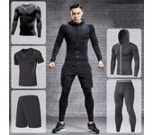Men's Running Tracksuit Training Fitness Sportswear Set Compression Leggings Sport Clothes Gym Tight Sweatpants Rash Guard Lycra