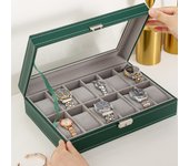 Holder Organizer PU Leather Storage Case Watch Display Jewelry Box For Men Or Women saat kutusu