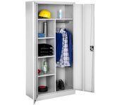 Armario Archivador Metálico de Oficina, 6 Cajones y Barra, Puertas Bloqueables, Acero Calidad, Mueble Oficina, Candado Seguridad, Armario Almacenaje, Estanterías Metálicas - 180x80x40cm Gris