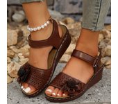 Sandalias de tacón de cuña para mujer, zapatos de verano