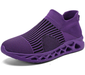 2025 zapatillas de correr moradas de moda para hombre, calcetines, zapatos deportivos de talla grande 48, zapatillas transpirables sin cordones para mujer, zapatillas deportivas para hombre