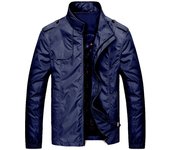 Chaqueta Hombre Casual Trech Primavera ustada Cuello Manga Larga Diseño Patch Shoulder Material de Poliéster Resistente Agua al
