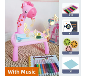 Children led projector drawing table toy painting set table educational board learning tools painting toys for children