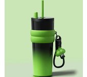 Vaso aislado de 24 onzas a prueba de fugas con tapa y popote, taza de viaje de café de acero inoxidable para bebidas calientes y frías, botella de agua portátil reutilizable, taza térmica