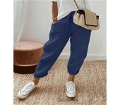 Pantalones Mujer Verano Pantalones de Lino Cómodos Palazzo Cintura Alta Pantalones Rectos Ligero Casuales Flojo Pantalones Pantalón Anchos con Bolsillos y Cordón