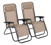 【PACK 2 SILLAS】 Silla plegable gravedad cero tumbona ajustable sillón reclinable con reposacabeza gravedad, medida 165x65x110 peso 6kilos cero para playa, jardín, terraza, patio