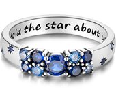 Rings For Women 925 Sterling Silver Finger Rings Star Moon Colorful Zircon Rings Fine Wedding Engagement Birthday Jewelry Gifts
