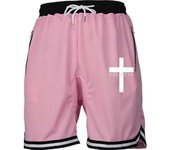 Pantalones de Baloncesto Cruzado para Hombres Línea de Malla de Secado Rápido Cintura Elástica