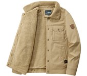 Chaqueta de Invierno para Hombre, Forro Polar, con Solapa, carga Térmica Militar