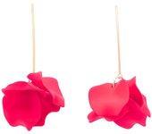 NIE Design R and Stainless Steel Rod Elegant Women's Gold Long Party Earrings with RES Pendant - Various Resin Colors
