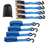 - Kit of 4 Straps, 5m Ratchet Tension Straps for Trailer, Caravan, Bicycle, Mobile Mobility