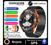 relojes inteligentes For Android iOS Rugged Militarysmartwatch Men HD AMOLED Bluetooth Call GPS Track 500 mAh 3ATM Waterproof