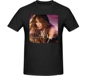 Jennifer Music Lopez Men's T-Shirt Summer Cotton Crew Neck Short Sleeve Shirts Graphic Tees Black