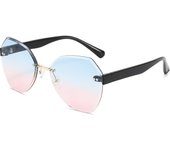 Gafas de sol cortadas sin marco, gafas de sol de moda para mujeres, personalidad irregular y gafas de sol ultravioleta