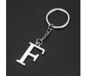 DIY A-Z Letters key Chain Car Men Metal Keychain Ring Women Car Key Ring Simple Silver Color Letter Name Key chain Party Gift