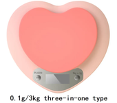 Báscula electrónica de cocina de 5Kg/3Kg, báscula electrónica Lcd rosa en forma de corazón para el hogar, báscula Digital para cocina, aperitivos y alimentos