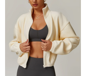 Outdoor Winter Lambswool Jacket Women Premium Feeling Fleece Shockwool Thickened Warm Jacket Fitness Running Delicate Fleece Top