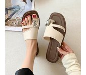 Sandalias Romano Mujer Verano 2025 - Tiras entre Dedos Antideslizante Playa - Plano Cómodo Vintage Moda Actual