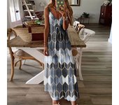 Vestido largo verano para mujer, vestidos informales sin mangas con estampado de moda