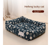 Square Lattice Dog Bed Detachable Washable Pet Bed Cat Nest Double-sided Usable Cotton Pad Sleeping Bag for Big Small Cat