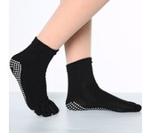 Breathable Soft Non-slip Sports Solid Color Middle Tube Hosiery Korean Style Socks Yoga Socks Women Five Finger Socks