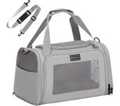 Transportín Perro Gato Plegable Transportin Gato Mochila Mediano Grande Bolso Perro Pequeño Transpirable con Tirantes Ajustables y Acolchado Suave Coche y Tren