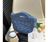 New Summer Weaving Beach Bag Solid Color Knitting Crochet Shoulder Bag Vacation Korean Style Women's Handbags Ladies/Girls