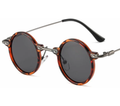 Gafas De Sol redondas para hombre y mujer, lentes Retro Steampunk, De diseñador De marca, montura De Metal