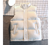 Otoño Invierno chaleco blanco chaqueta hombres moda chaquetas sin mangas Color sólido chalecos cálidos chaleco negro grueso ropa de hombre 2025