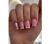 Set De Uñas Postizas Cortas Francés Minimalista Con 1 Jalea Y 1 Archivo De Uñas 24 PCs Uñas De Tiras Estilo Jelly Y Minimalista
