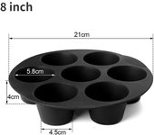 7 Cups Airfryer Silicone Muffin Pan Cupcake Mold for 3.5 to 5.8 L Air Fryer Accessories Non Stick Mini Cake Mould