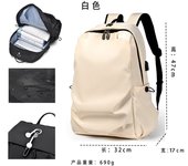 Mochila resistente al desgaste para viajeros, mochila informal de tela Oxford, mochila curva impermeable neutra para estudiantes de secundaria