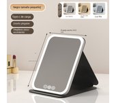 Espejo de maquillaje con luz LED, espejo de maquillaje, espejo de mesa giratorio, plegable y ajustable de 180°, adecuado para sala de estar, salón de belleza, SPA y hotel, espejo de maquillaje portátil