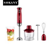 Licuadora de inmersión 5 en 1 multiusos 3.0, sin BPA, 800 W 12 velocidades para cocina, motor de cobre, emulsión de hoja de acero inoxidable, licuadora de mano con picadora, batidor y