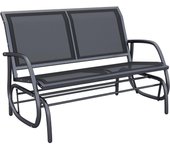 Banco Balancín Tipo Silla Oscilante de Jardín o Patio con 2 Plazas 120x70x85 cm Metal y Tela Texteline