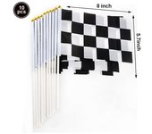 Race Theme Tablecloths Black White Checkered Rectangular Plastic Table Cover Racing Car Birthday Party Decorations Supplies
