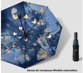 Guochao Qingqiu paraguas automático para mujeres, soleado y lluvioso, parasol de doble propósito de alto valor, parasol de vinilo, protector solar, protector solar protección ultravioleta