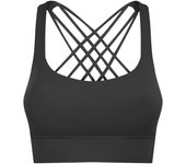 SHINBENE Strappy Cross Strap Gym Fitness Bras Women Push Up Padded Yoga Sports Bras Workout Tops Wireless Athletic Brassiere