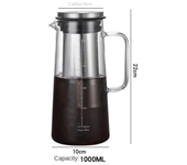 Cafetera fría de vidrio con filtro, botella de agua extraída, cafetera Espresso, hervidor de jugo para el hogar, 1000/1400ML