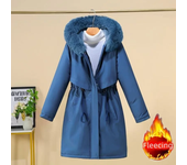Women's Winter Padded Jacket Loose Casual Outerwears Fleece Hodded Windbreaker Elegant Office Lady's Coat