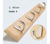 Ganchos de madera para colgar ropa, Perchero de bambú, decoración del hogar, cocina y baño, 3, 4 unidades