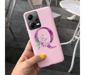Fashion Rose Initial Letter Phone Case For Xiaomi Poco X5 5G PocoX5 Pro Soft Silicone TPU Back Cover For Poco X5 Pro X 5 X5Pro