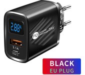 Cargador USB C Rápida  Cargador Portatil 2 Puertos Enchufe USB+Tipo C para iPhone,iPad,Samsung