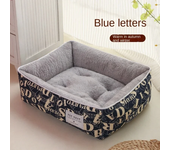 Square Lattice Dog Bed Detachable Washable Pet Bed Cat Nest Double-sided Usable Cotton Pad Sleeping Bag for Big Small Cat