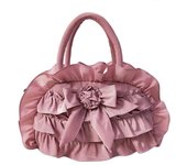 Fashion Artistic Flower Silk Handbags Zipper Solid Color Ladies Clutch Bag Handmade Floral Decor Mommy Bag Ladies/Girls