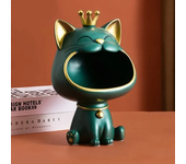 Crown Big Mouth Cat Entry Key, Snack Storage Tray, Decorative Decoration, Light Luxury Office Table, Gift Sculpture