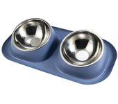 Stainless Steel Durable Plastic Double Pet Accessories Removable Feeding Cat Water Bowl Bowls Dog Food Basin