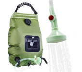 Kit de ducha solar con manguera desmontable, 20 litros al aire libre, agua caliente 45 °C, para camping, modelo Premium