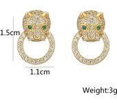 NewBuy 2024 New Fashion Gold Luxury Stainless Steel Wedding Jewelry AAA CZ Zircon Leopard Earrings Elegant Gift for Women